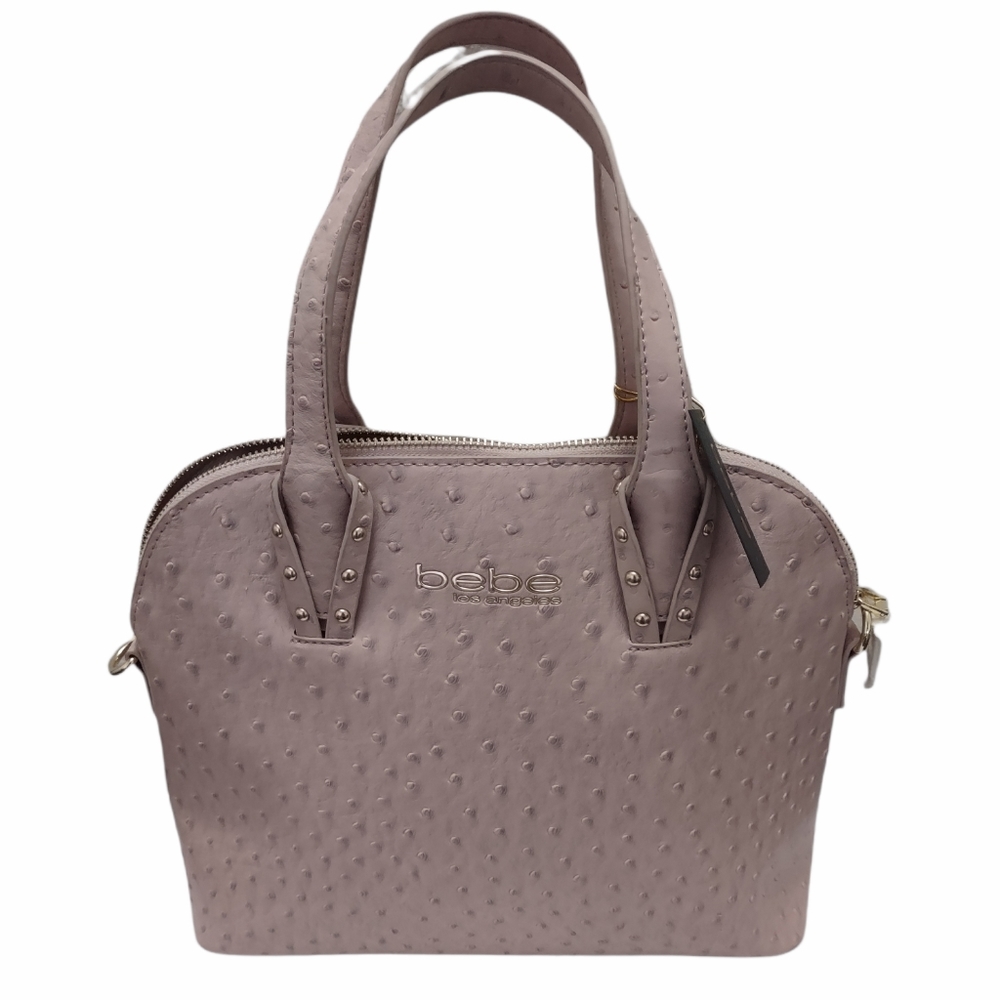 Bebe Women's Clarita Ostrich Faux Blush Dome Bag